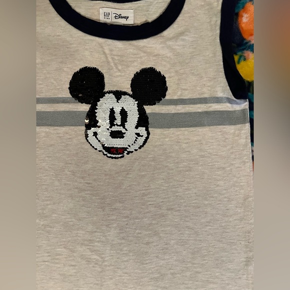 EUC - GAP Kids Disney Girls Sleeveless Dress with sequin Mickey (Gray) - Size M - Picture 3 of 6